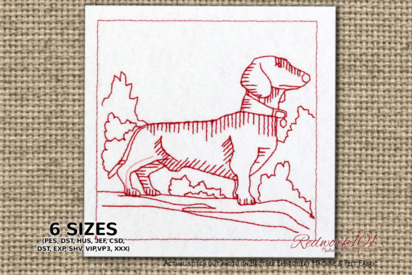Dachshund Dog Redwork: A Designer’s Review