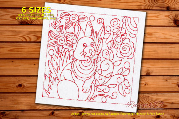 Review: Cartoon Little Bunny Sitting Redwork