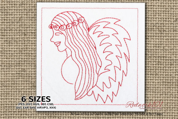 Review: Girl with Wings Virgo Symbol Redwork for Holiday Sales