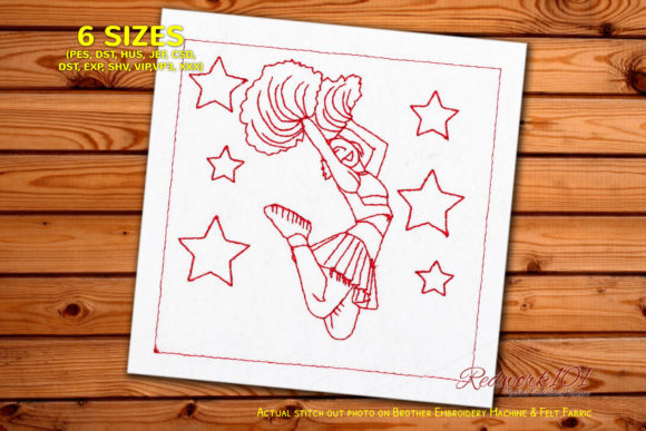 Review: Jumping Cheer Leader Redwork Design